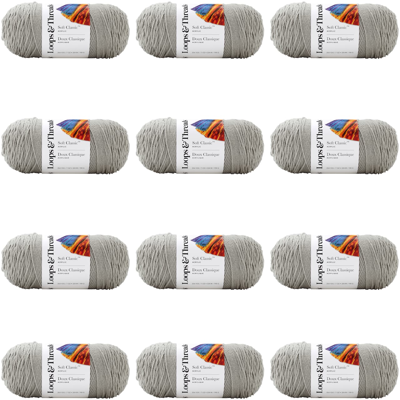 12 Pack: Soft Classic™ Solid Yarn by Loops & Threads®
